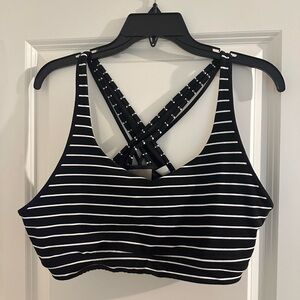 Athleta L Striped Sports Bra
